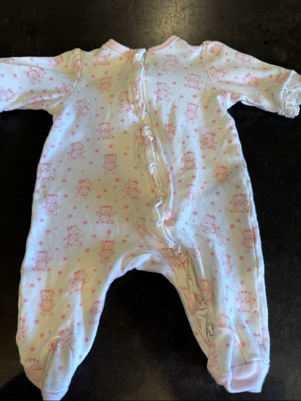 Little Me newborn onesie footed with dual zippers